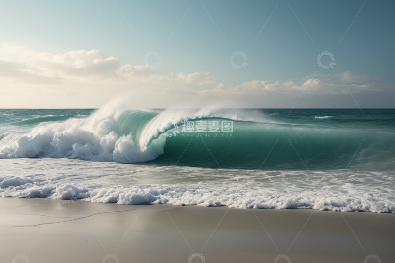 高清大图下载【趣麦麦图】海边翻涌的波浪景象