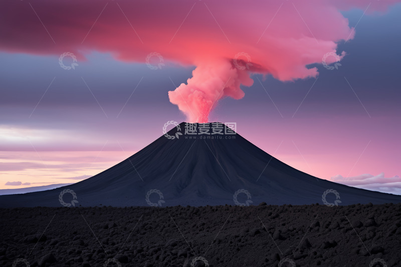 高清大图下载【趣麦麦图】火山喷发壮丽自然景观