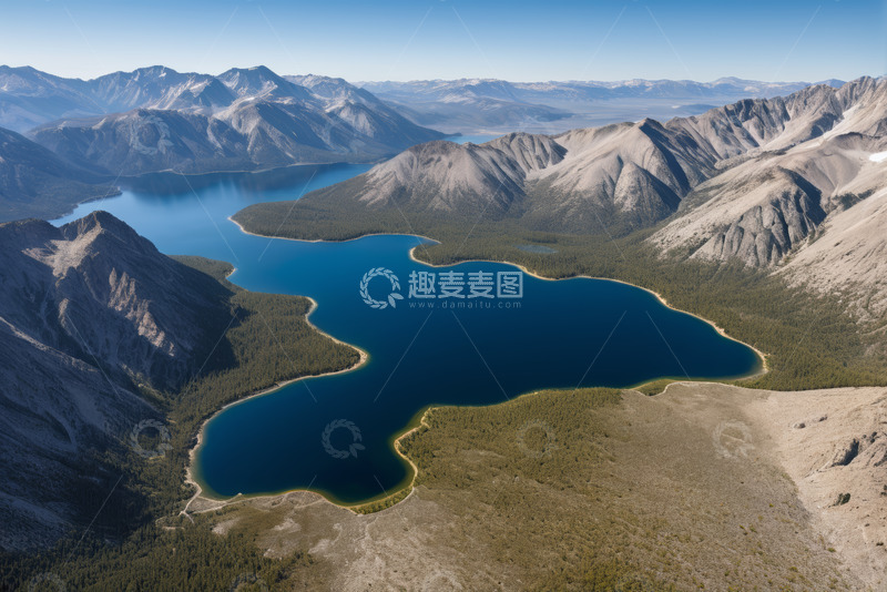 高清大图下载【趣麦麦图】高山湖泊自然风光航拍