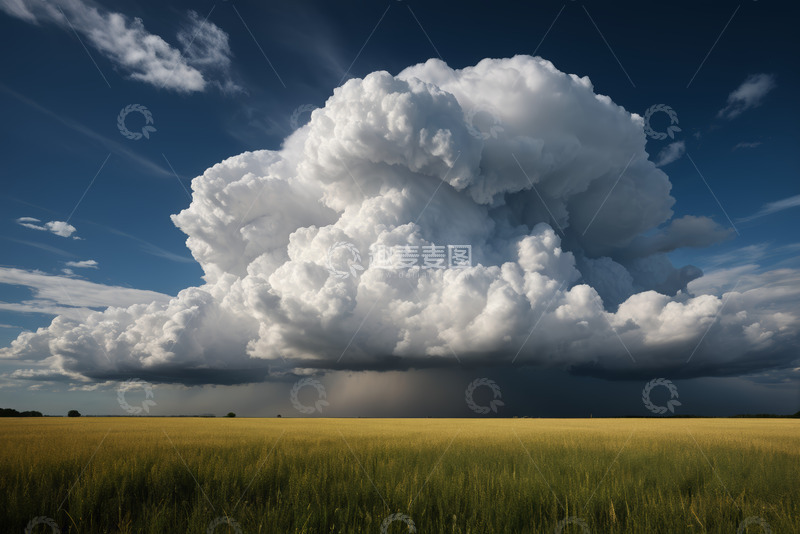 高清大图下载【趣麦麦图】田野上空巨大积雨云景观