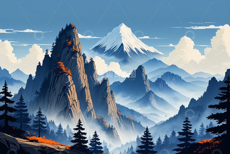 高清大图下载【趣麦麦图】山峰森林自然风光