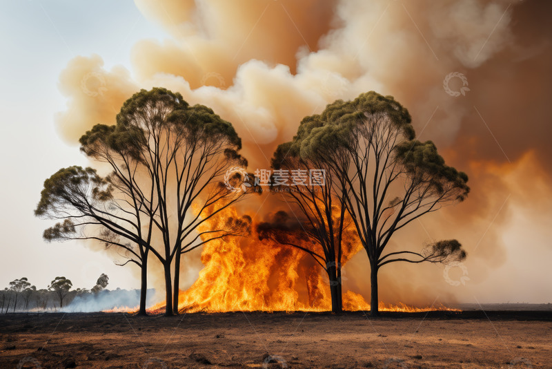 高清大图下载【趣麦麦图】森林火灾场景