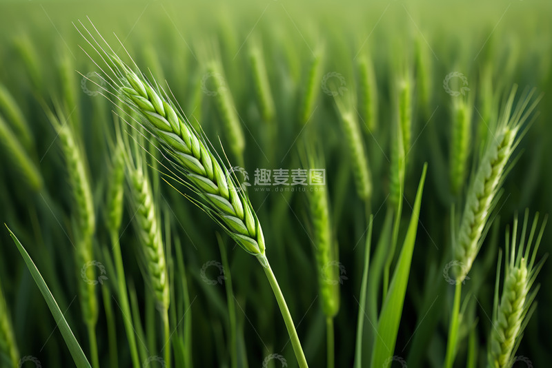 高清大图下载【趣麦麦图】绿色小麦农田特写