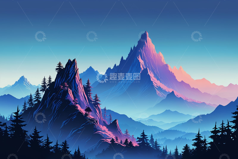 高清大图下载【趣麦麦图】山间森林自然风光