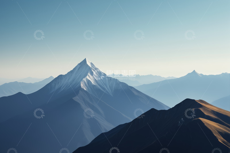 高清大图下载【趣麦麦图】巍峨雪山自然风光全景