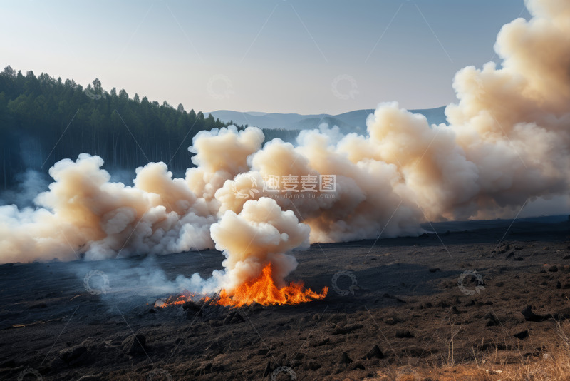 高清大图下载【趣麦麦图】野外燃烧场景浓烟滚滚
