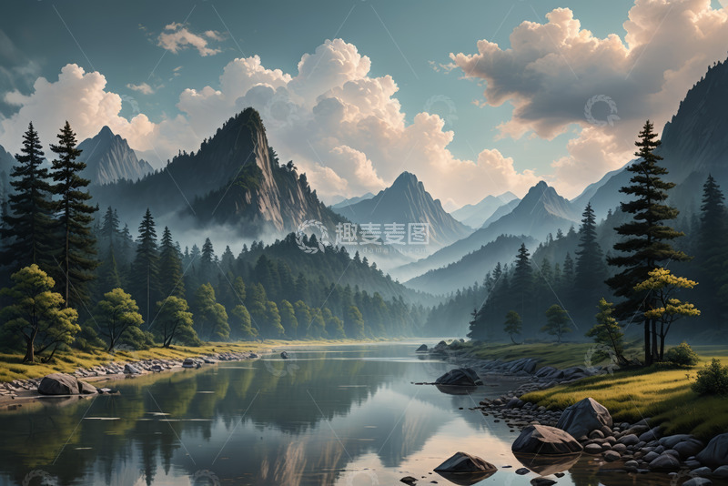 高清大图下载【趣麦麦图】山水森林自然风景