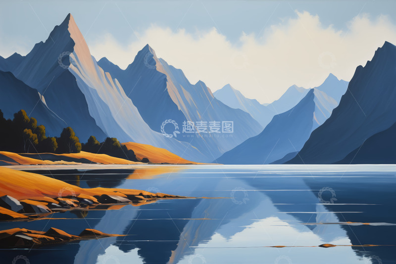 高清大图下载【趣麦麦图】山水相依的自然风光