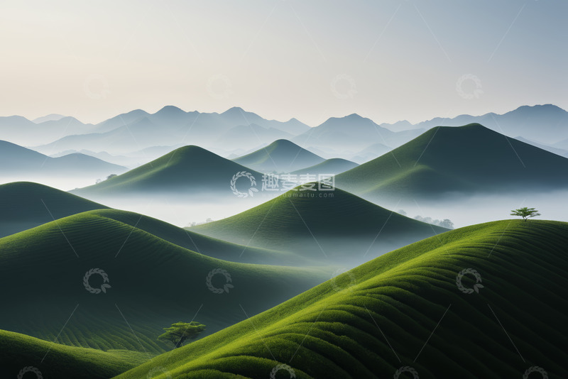 高清大图下载【趣麦麦图】绿色山丘自然风光远景