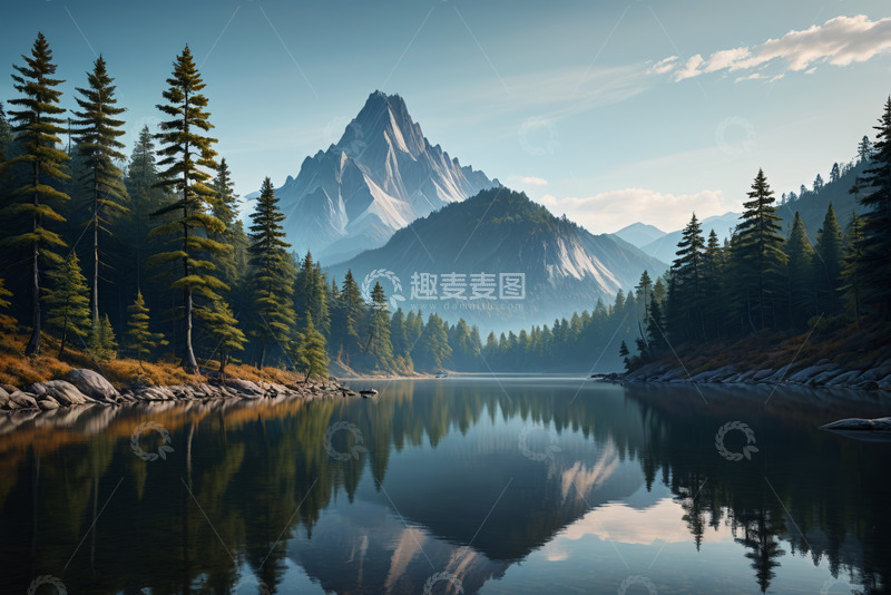 高清大图下载【趣麦麦图】山林湖泊自然风光景色