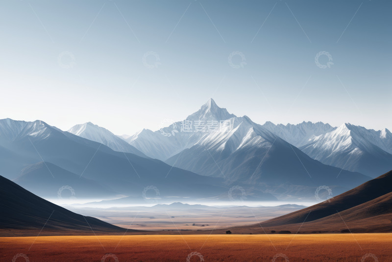 高清大图下载【趣麦麦图】户外雪山与开阔原野景观