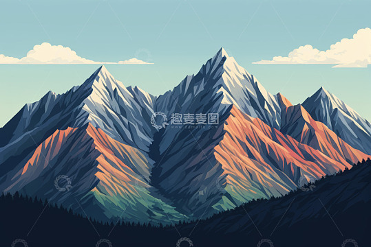 多彩山脉自然风光