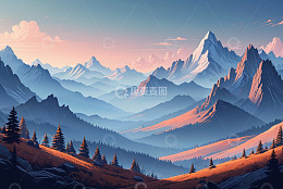 山间日落自然风光