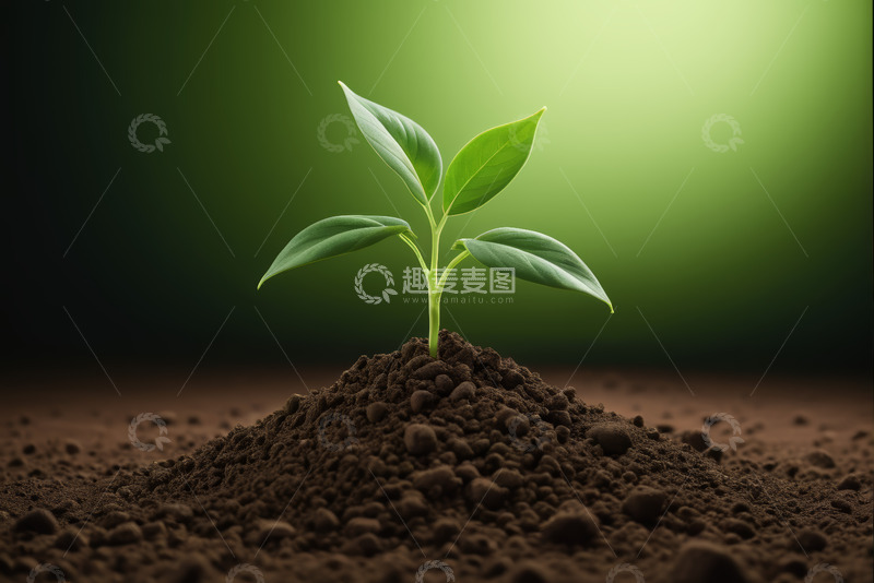 高清大图下载【趣麦麦图】破土而出的嫩绿植物