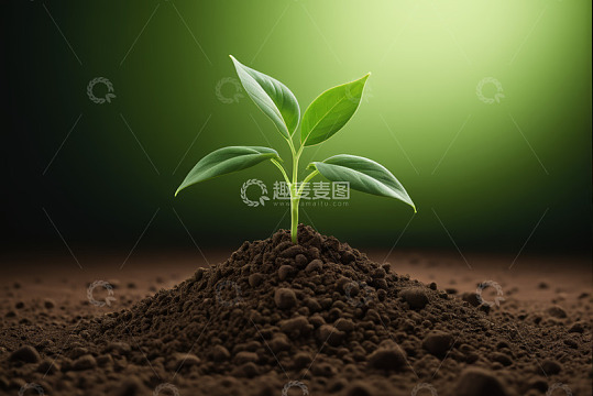 破土而出的嫩绿植物