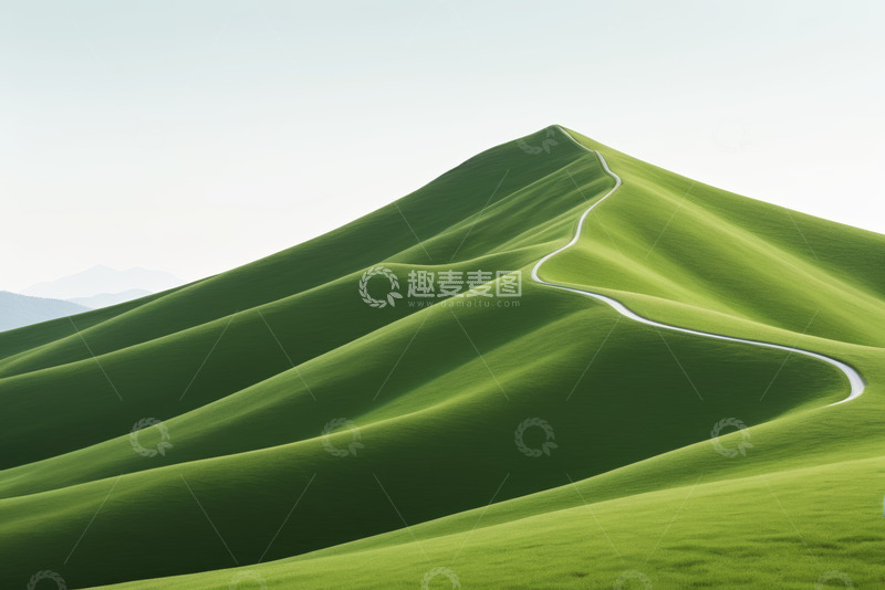 高清大图下载【趣麦麦图】绿色山丘上蜿蜒的公路