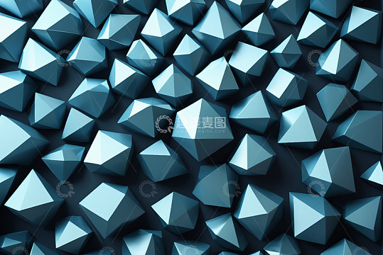 蓝色几何三角形抽象背景