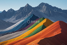 彩色山丘自然风光