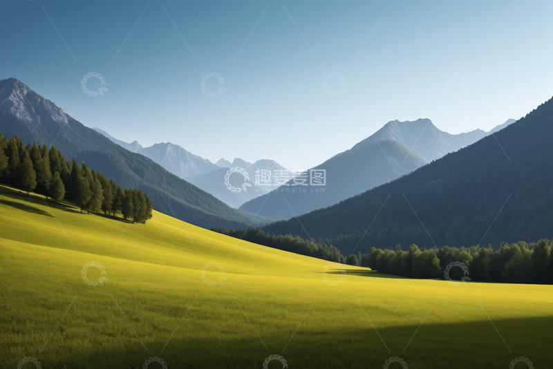 高清大图下载【趣麦麦图】山间草原自然风光