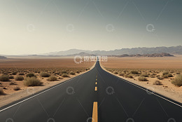 沙漠中延伸的公路