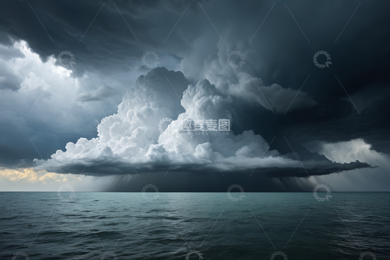 高清大图下载【趣麦麦图】海上乌云密布的自然景观