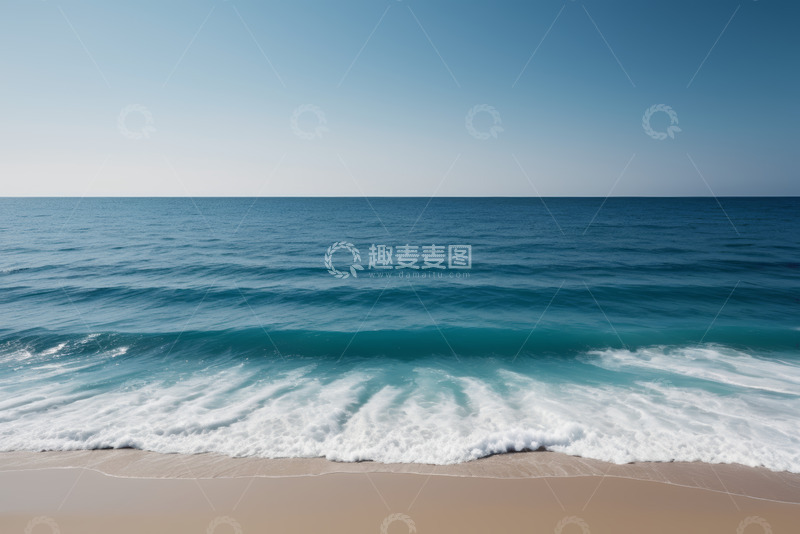 高清大图下载【趣麦麦图】海滩海浪与蓝色海洋景象