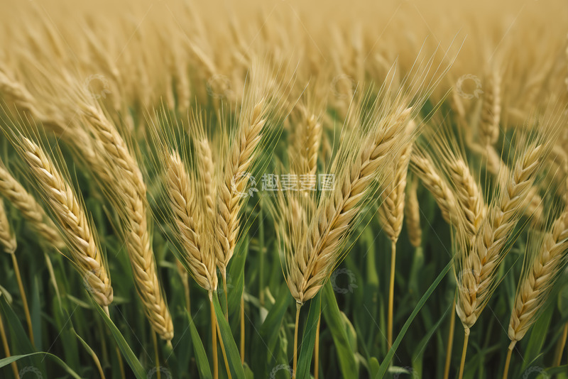 高清大图下载【趣麦麦图】成熟小麦田近景素材
