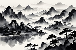 水墨山水古风风景