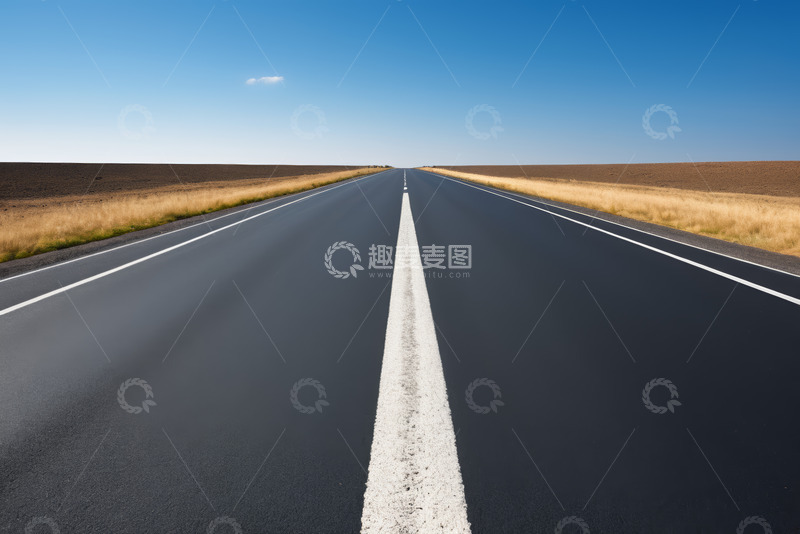 高清大图下载【趣麦麦图】空旷道路与开阔原野景象