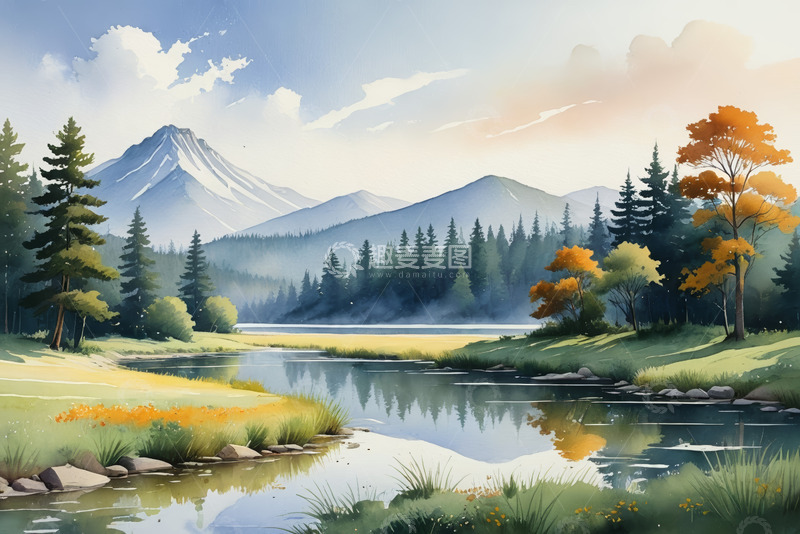 高清大图下载【趣麦麦图】山林湖泊自然风光