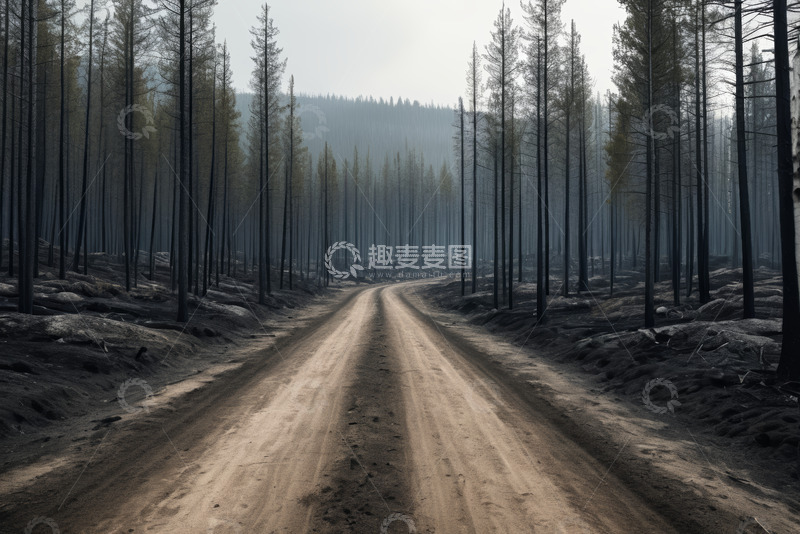 高清大图下载【趣麦麦图】林间土路自然风光景象
