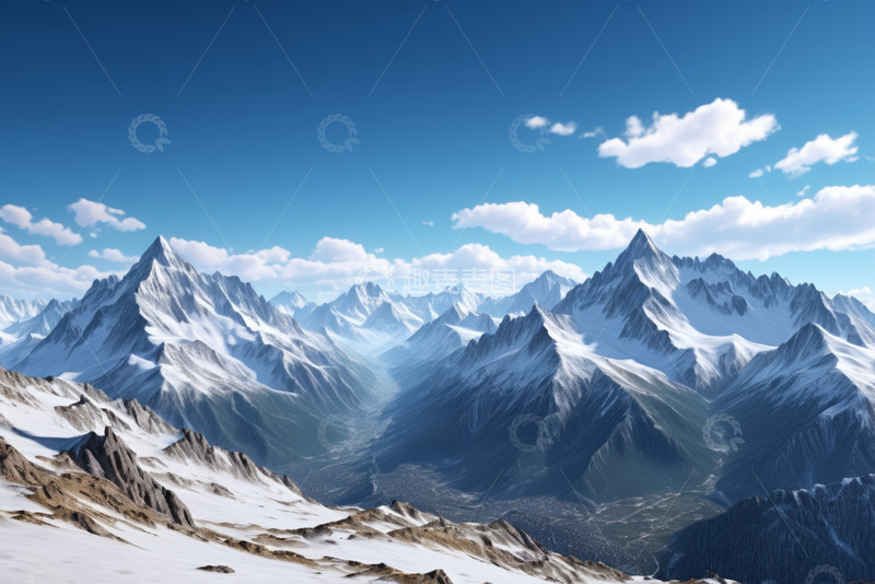 高清大图下载【趣麦麦图】雪山全景自然风光