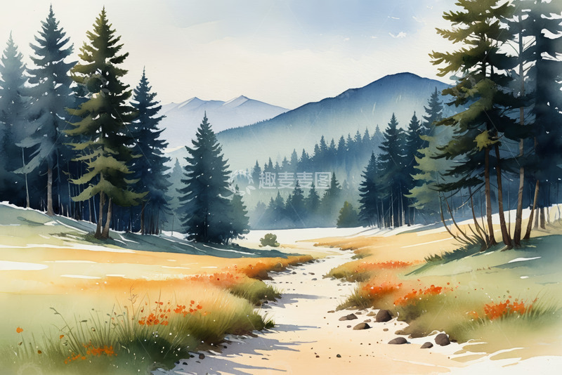 高清大图下载【趣麦麦图】山间森林小径自然风光