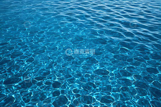 清澈蓝色水面纹理景观