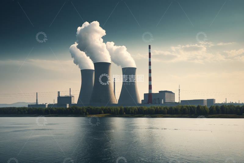 高清大图下载【趣麦麦图】河边的发电站全景
