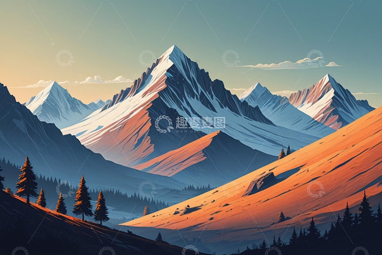 山间日落自然风光景象