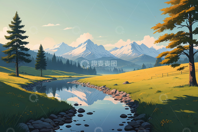 高清大图下载【趣麦麦图】山林间的溪流自然风光