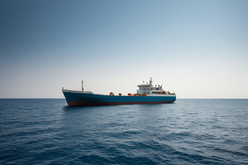 海上航行的货轮