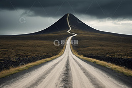旷野中蜿蜒延伸的道路