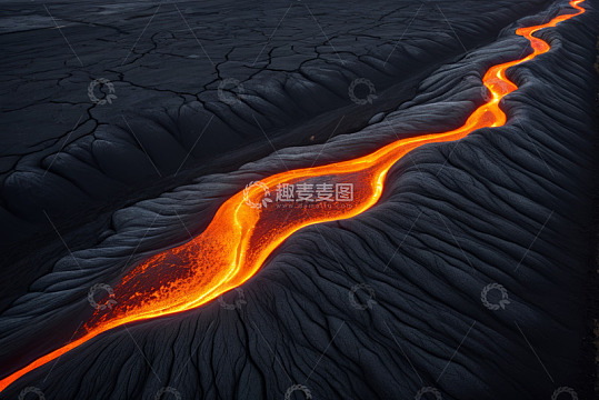 流动的火山熔岩景象