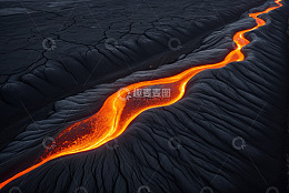 流动的火山熔岩景象