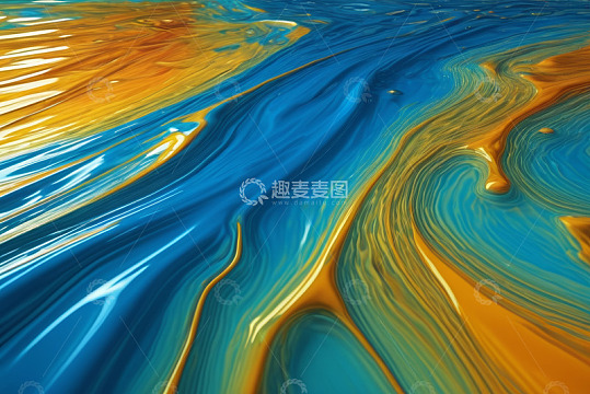 蓝黄相间液体艺术纹理