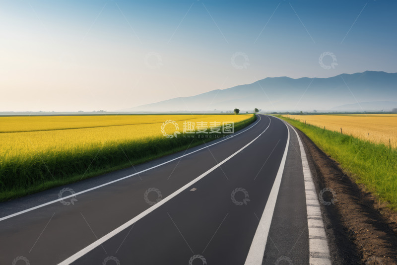 高清大图下载【趣麦麦图】田野间蜿蜒的公路