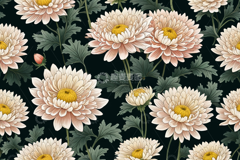 高清大图下载【趣麦麦图】花卉图案背景