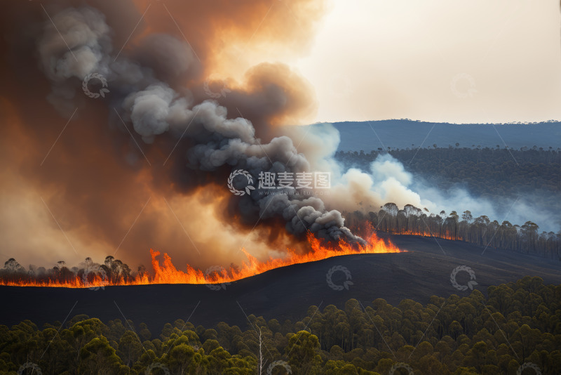 高清大图下载【趣麦麦图】森林野火熊熊燃烧景象