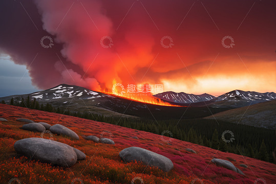 火山喷发自然风光