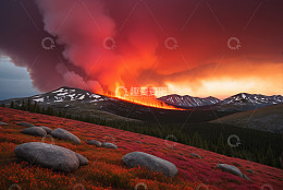 火山喷发自然风光