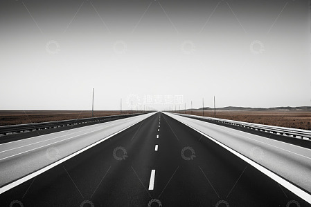 空旷高速公路全景