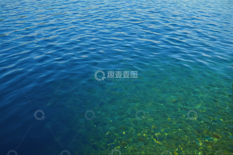 高清大图下载【趣麦麦图】清澈蓝色海面与水底景观