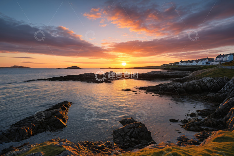 高清大图下载【趣麦麦图】海边日落自然风光